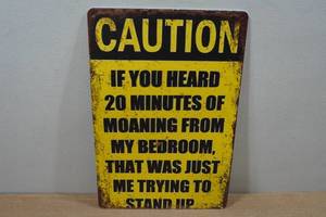 lot 194 image: Novelty Metal Sign - Caution
