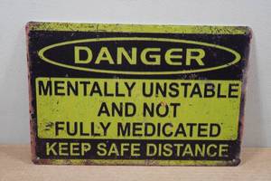 lot 197 image: Novelty Metal Sign - Danger