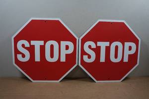 lot 201 image: 2 18 Octagon Stop Signs
