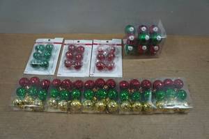 lot 242 image: Christmas Ornaments - Red, Green and Gold