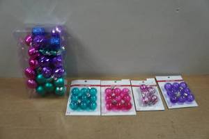 lot 243 image: Christmas Ornaments - Blue, Purple and Pink