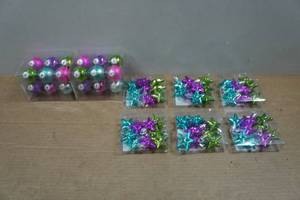 lot 244 image: Christmas Ornaments - Pink, Purple and Green