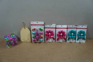 lot 245 image: Christmas Ornaments - Pink, Purple, Blue and Green