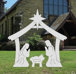 lot 147 image: White Outdoor Nativity Scene