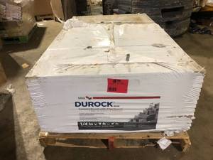 Durock Brand Cement Board with EdgeGuard  1/4 in. x 3 ft. x 5ft.    Customer Returns See Pictures