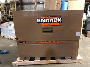Knaack 49 in. W x 30 in. L x 60 in. H, Steel Jobsite Storage Piano Box with Lock  Customer Returns See Pictures
