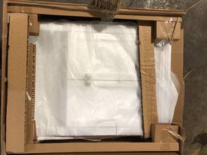 lot 14 image: Home Decorators Collection Lamport 26 in. W x 8 in. D x 32 in. H Bathroom Storage Wall Cabinet in White Customer Returns See Pictures