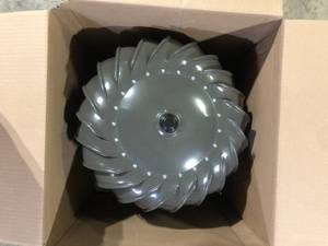 lot 17 image: Master Flow 12 in. Weathered Wood Galvanized Steel Internally Braced Dual-Bearing Wind Roof Turbine Customer Returns See Pictures