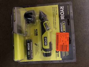 lot 41 image: RYOBI USB Lithium Glue Pen Kit with 2.0 Ah USB Lithium Battery and Charging Cable   Customer Returns See Pictures
