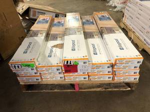 18 Boxes of Lifeproof Glastonbury Grove Oak 22 MIL x 7.4 in. W x 47.8 in. L Waterproof Click Lock Luxury Vinyl Plank Flooring (19.8 sqft/case) Customer Returns See Pictures