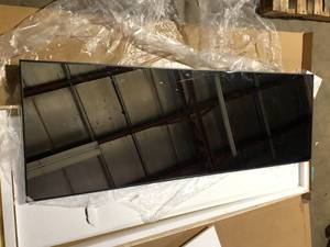 lot 61 image: LuxHomez 24 in. W. x 71.2 in. H Modern Rectangle Aluminum Alloy Full Length Mirror Black Wall MirrorFloor Mirror customer return see pictures