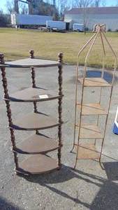 lot 102 image: Corner Shelf 52.5 and Metal Stand 60