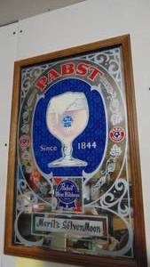 lot 12 image: PBR Beer Mirror 21 x 13.5
