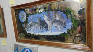 lot 15 image: PBR Wildlife 1990 Timberwolfs Mirror, 15.5 x 28