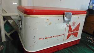 lot 49 image: Metal Budweiser Cooler