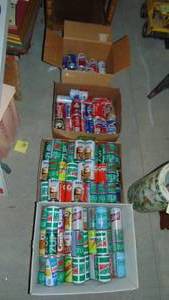 lot 56 image: 4-Boxes of Vintage Empty Pop Cans