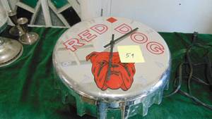lot 59 image: Red Dog Electric Clock, 17 Rd
