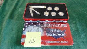 lot 65 image: US Quarter Series with Knife