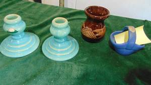 lot 81 image: 3 Pcs of Rosemeade and one Pc of Sioux Pottery