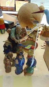 lot 128 image: Selection of Clay and Ceramic Oriental Figures