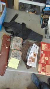 lot 167 image: 2-Trail Camera, Knife Holder, Gun Hold and Flapper Wings