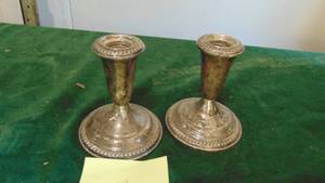 lot 179 image: Sterling Weighted Candle Holders