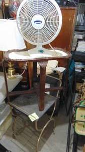 lot 188 image: Fan, Oval Table and Vintage Tea Cart