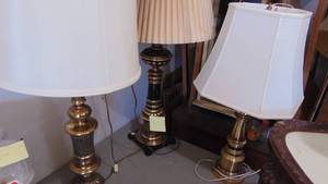 lot 193 image: 3-Brass Table Lights