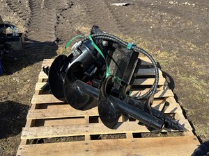 lot 6003X image: SDLANCH Mini Skid Steer Drill Auger with 2 Bits