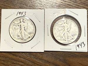 lot 18 image: 2 - 1943 Walking Liberty Half Dollars