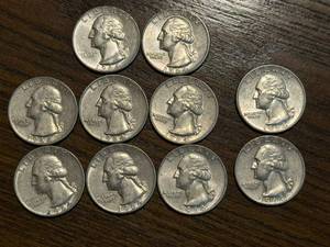 lot 23 image: 10 Silver Washington Quarters
