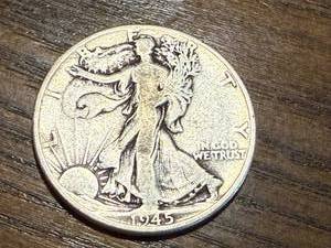 lot 42 image: 1945 Walking Liberty Half Dollar