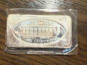 lot 50 image: 1 oz Silver Bar Patrick Mint San Francisco CA