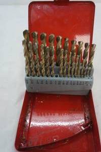 lot 58 image: Drill bit set in red metal case