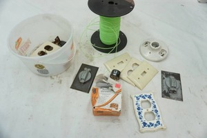 lot 195 image: Weed Trimmer Line, Vintage Electrical Socket Covers