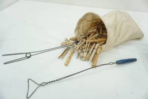 lot 303 image: Clothes pins , Hanger