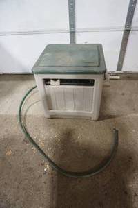 lot 428 image: Suncaster Covered Deck Box with Hose and Reel