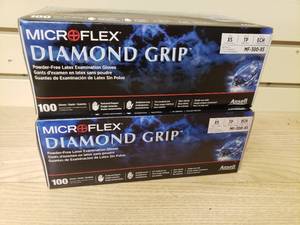lot 71 image: 2 boxes Diamond Grip Powder free latex gloves