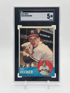 lot 105 image: 1963 Topps - Bob Uecker #126 SGC Graded 5 (Legendary Player and Broadcaster, 2nd Year Card, 1st Solo Card, Some People Call This is Rookie Card