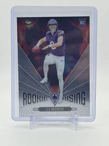 lot 110 image: 2024 Panini Phoenix - Rookie Rising J.J. McCarthy Rookie Card Minnesota Vikings