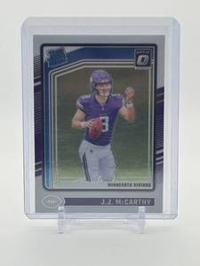 lot 112 image: 2024 Panini Donruss Optic - Rated Rookie J.J. McCarthy Rookie Card Minnesota Vikings