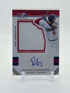 2017 Panini USA Baseball Stars & Stripes - Jumbo Swatch Silhouettes Signatures Royce Lewis #30 Jersey Card Serial #’d /199