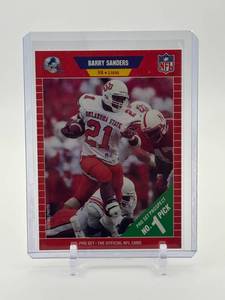 lot 127 image: 1989 Pro Set - Barry Sanders Rookie Card Detroit Lions Legend NFL Hall of Fame