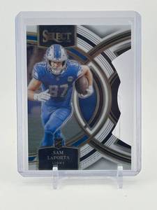 lot 135 image: 2023 Panini Select - Premier Level Sam LaPorta #106 Silver Prizm Die-Cut Rookie Card