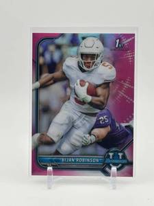 lot 140 image: 2022 Bowman U Bijan Robinson 1st Bowman Rookie Card, Pink Parallel