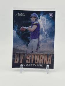 lot 160 image: 2024 Panini Absolute - By Storm J.J. McCarthy Rookie Card Minnesota Vikings
