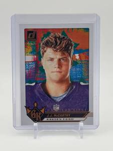 lot 163 image: 2024 Panini Donruss - Rookie Gridiron Kings J.J. McCarthy Rookie Card Minnesota Vikings