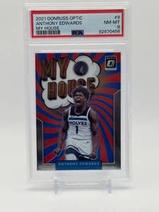 lot 168 image: 2021-22 Donruss Optic Anthony Edwards My House Insert Card, PSA Graded 8 Near MintMint