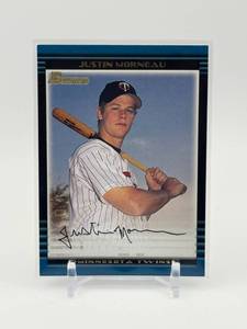 lot 196 image: 2002 Bowman - Justin Morneau #299 Rookie Card Minnesota Twins