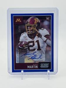 lot 213 image: 2020 Score - Rookies Kamal Martin #347 (RC) Blue Parallel #d 2535